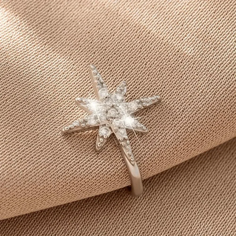 WHITE GOLD DIAMOND STAR NOSE CUFF/RING - Picture 2 of 4